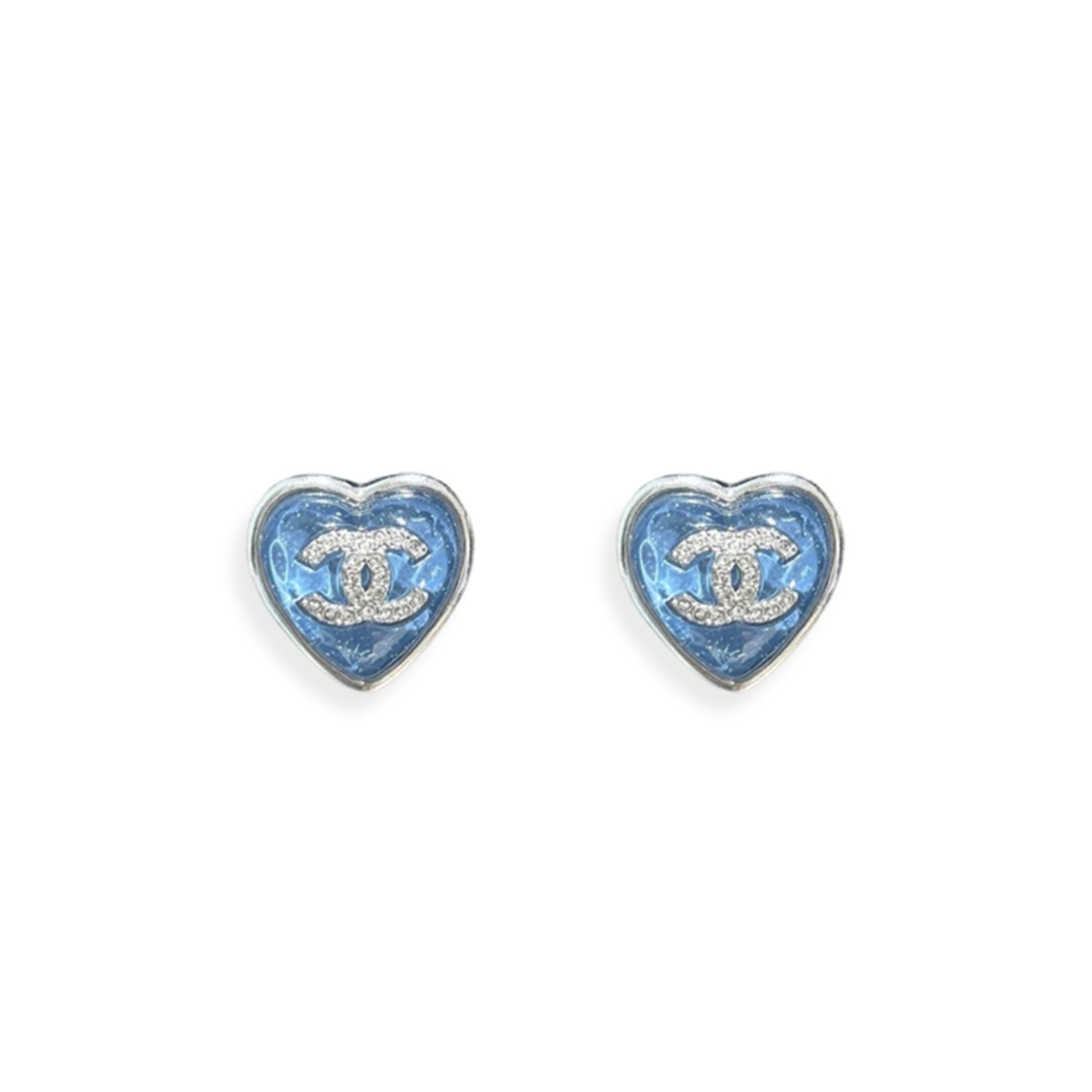 Ch**el heart design earrings blue